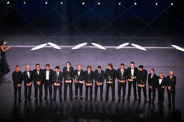 IPA88044404 - Team and MVP 2026 Federico Dimarco is seen on stage during the AIC Gran Gala del Calcio on September 2, 2026, at La Scala theater in Milan, Italy  Copyright: xTizianoxBallabio IPAxSportx xx 88044404