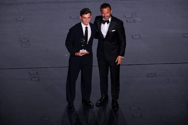 IPA88045471 - Francisco Conceicao with Alex Del Piero—AIC 2026 Grand Soccer Gala, at the Teatro alla Scala in Milan, Italy, on September 2, 2026.  Copyright: xRiccardoxSpadettoxDexPaulis IPAxSportx xx 88045471