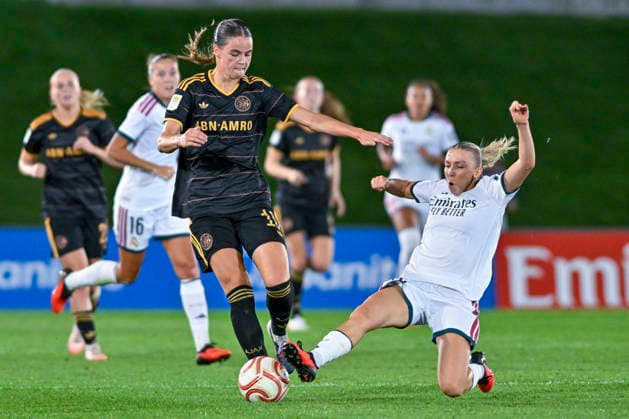 September 2, 2026, Madrid, Madrid, Spain: MILICIA KEIJZER of AFC Ajax Vrouwen and 20 ELISA SENSS of Real Madrid CF Femenino in action during the Women s Champions League match between REAL MADRID FEMENINO and AFC AJAX VROUWEN, held on September 2, 2026, in Valdebebas, Madrid, Spain. The Women s Champions League Match REAL MADRID 2 - PARIS FOOTBALL CLUB 1 (02.09.26)  - ZUMAc312 20260902_zsp_c312_162 Copyright: xOscarxManuelxSanchezx