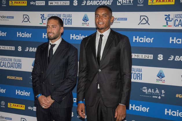 IPA88046200 - Hakan Calhanoglu and Manuel Akanji at the AIC 2026 Gran Gala del Calcio, Other, in Milan, Italy, September 2, 2026  Copyright: xLucaxMicheli IPAxSportx xx 88046200