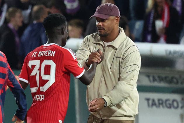 September 2, 2026, xrekx, Soccer, DFB Cup, First Round, VfL Osnabrück vs. FC Bayern Munich, Bara Sapoko Ndiaye, FC Bayern Munich, Vincent Kompany, Coach, FC Bayern Munich, Osnabrück