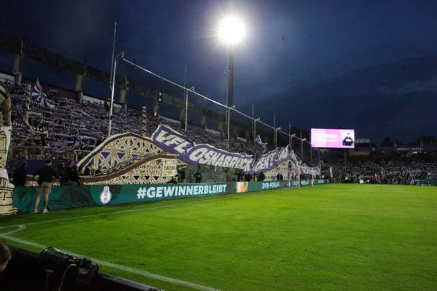 September 2, 2026, xrekx, Soccer DFB Cup 1st Round, VfL Osnabrück vs. FC Bayern Munich – VfL Osnabrück fans, atmosphere, scarves, ultras, spectators, visitors, choreography, Osnabrück roller coaster