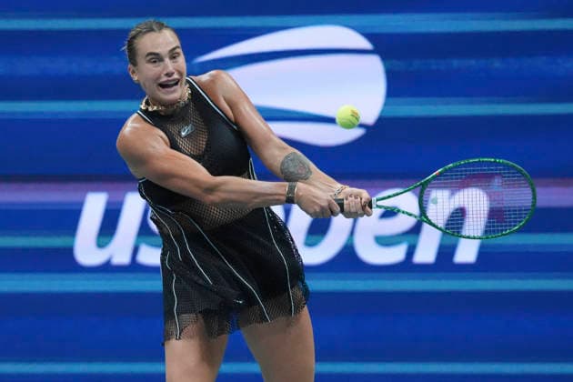 Aryna Sabalenka returns a shot against Polina Iatcenko during a second-round match at the 2026 U.S. Open at Arthur Ashe Stadium in New York, USA, 02 September 2026. US Open: Aryna Sabalenka vs Polina Iatcenko !ACHTUNG: NUR REDAKTIONELLE NUTZUNG!  Copyright: xÁngelxColmenaresx AME4096 20260903-55021289913_1