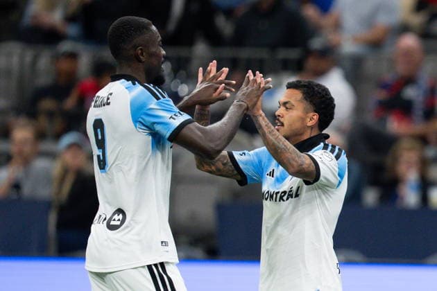September 2, 2026, Vancouver, Bc, CANADA: CF Montreal s Dani Pereira (right) celebrates his goal against the Vancouver Whitecaps with Prince Owusu (9) during first half Canadian Championship semifinal soccer action in Vancouver on Wednesday, September 2, 2026. Canada News - September 2, 2026  - ZUMAc35_ 20260902_zaf_c35_119 Copyright: xEthanxCairnsx