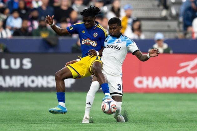 September 2, 2026, Vancouver, Bc, CANADA: Vancouver Whitecaps Emmanuel Sabbi, left, and CF Montreal s Brayan Ceballos vie for the ball during first half Canadian Championship semifinal soccer action in Vancouver on Wednesday, September 2, 2026. Canada News - September 2, 2026  - ZUMAc35_ 20260902_zaf_c35_121 Copyright: xEthanxCairnsx