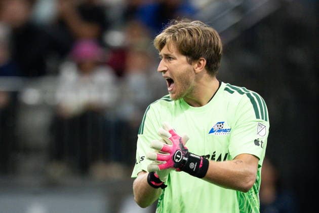 September 2, 2026, Vancouver, Bc, CANADA: CF Montreal goalkeeper Sebastian Breza celebrates stopping Vancouver Whitecaps Bruno Caicedo, not seen, during second half Canadian Championship semifinal soccer action in Vancouver on Wednesday, Sept. 2, 2026. Canada News - September 2, 2026  - ZUMAc35_ 20260902_zaf_c35_138 Copyright: xEthanxCairnsx