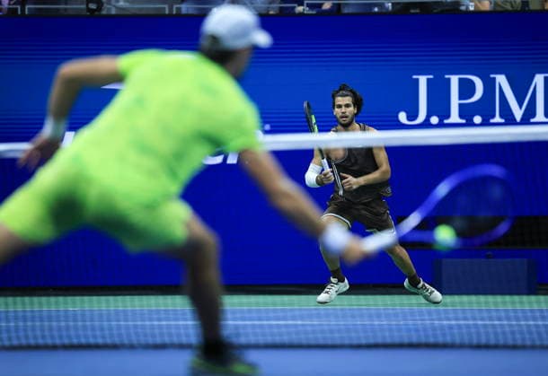 US Open tennis tournament - Day 4 epaselect Carlos Alcaraz (R) of Spain in action against Jaime Faria (L) of Portugal during their Men s Singles second round match at the US Open Tennis Championships in Flushing Meadows, New York, USA, 02 September 2026. FLUSHING MEADOWS NEW YORK United States  Copyright: xCRISTOBALxHERRERA-ULASHKEVICHx