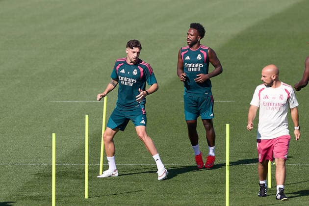 ESP Real Madrid Training Day: During Real Madrid s training session ahead of their LaLiga EA Sports match against Real Betis at the Ciudad Deportiva Real Madrid in Valdebebas, Madrid, on September 3, 2026, Spain, Madrid, Spain Copyright: xAgenciaxLOFx
