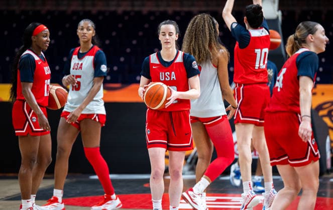 United States Team Practice - FIBA Women s Basketball World Cup 2026. Caitlin Clark is seen during practice of the United States national team, Nationalteam at the FIBA Women s Basketball World Cup 2026 in Berlin, Germany, on September 3, 2026. Berlin Germany  Copyright: xMarcinxGolbax originalFilename:golba-unitedst260903_np5vd.jpg