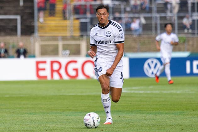 Krefeld, Germany, August 21, 2026, 2026–2027 DFB Cup, First Round: SC St. Tönis 1911 20 vs. Eintracht Frankfurt. Pictured: Younes Ebnoutalib (SGE). DFB and DFL regulations prohibit any use of photographs as image sequences and or quasi-video. Grotenburg North Rhine-Westphalia Copyright: xFotostandx xGoertzx