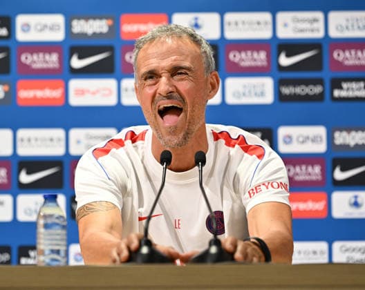 Paris Saint-Germain holds media day at PSG Campus POISSY, FRANCE - SEPTEMBER 03: Luis Enrique, head coach of Paris Saint-Germain (PSG), speaks during a press conference, PK, Pressekonferenz at the PSG Campus in Poissy, west of Paris, France on September 3, 2026. Mustafa Yalcin Anadolu Poissy France. Editorial use only. Please get in touch for any other usage.  Copyright: x2026xAnadoluxMustafaxYalcinx