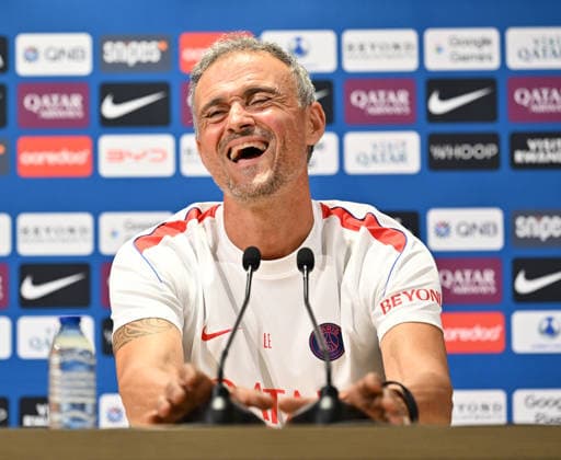 Paris Saint-Germain holds media day at PSG Campus POISSY, FRANCE - SEPTEMBER 03: Luis Enrique, head coach of Paris Saint-Germain (PSG), speaks during a press conference, PK, Pressekonferenz at the PSG Campus in Poissy, west of Paris, France on September 3, 2026. Mustafa Yalcin Anadolu Poissy France. Editorial use only. Please get in touch for any other usage.  Copyright: x2026xAnadoluxMustafaxYalcinx