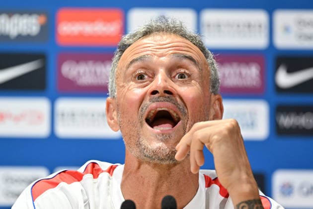 Paris Saint-Germain holds media day at PSG Campus POISSY, FRANCE - SEPTEMBER 03: Luis Enrique, head coach of Paris Saint-Germain (PSG), speaks during a press conference, PK, Pressekonferenz at the PSG Campus in Poissy, west of Paris, France on September 3, 2026. Mustafa Yalcin Anadolu Poissy France. Editorial use only. Please get in touch for any other usage.  Copyright: x2026xAnadoluxMustafaxYalcinx