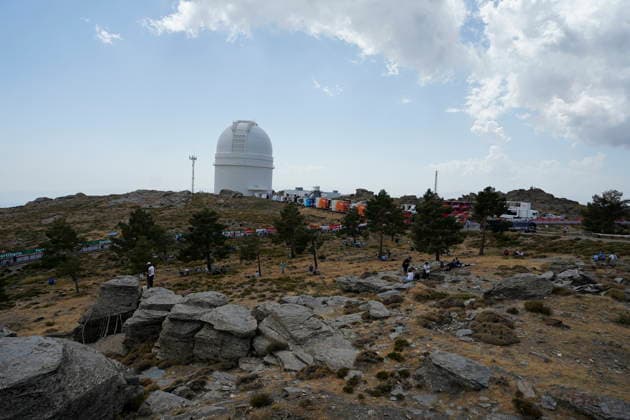 Stage 12 of the 2026 Vuelta a Espana: Calar Alto. Image of the finish line at the Calar Alto Observatory, where the twelfth stage of the 2026 Vuelta a Espana ends today. September 3, 2026, in Gergal, Almería, Andalusia, Spain. Andalusia welcomes the peloton of the 2026 Vuelta with a demanding mountain stage marked by the climbs to Velefique and Calar Alto, a route that could prove decisive for the race’s top contenders. SEPTEMBER 3, 2026 Marian Leó Almería, Andalusia Almería, Andalusia, Spain Copyright: xMarianxLeonx 7746890