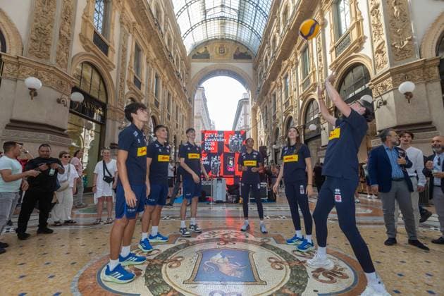 Presentazione CountDown Clock del Prossimo Cel Enel Eurovolley 2026 in Galleria Vittorio Emanuele. GiovedÃ¬ 3 settembre 2026. Milano, Italia. (foto Stefano Porta LaPresse) Unveiling of the Countdown Clock for the upcoming Enel EuroVolley 2026 in Galleria Vittorio Emanuele. - Milan, Italy - September 3, 2026 (photo Stefano Porta LaPresse)  Copyright: xStefanoxPortax LaPressex