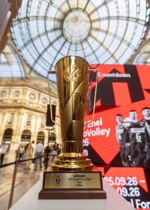 La Coppa. Presentazione CountDown Clock del Prossimo Cel Enel Eurovolley 2026 in Galleria Vittorio Emanuele. GiovedÃ¬ 3 settembre 2026. Milano, Italia. (foto Stefano Porta LaPresse) Unveiling of the Countdown Clock for the upcoming Enel EuroVolley 2026 in Galleria Vittorio Emanuele. - Milan, Italy - September 3, 2026 (photo Stefano Porta LaPresse)  Copyright: xStefanoxPortax LaPressex