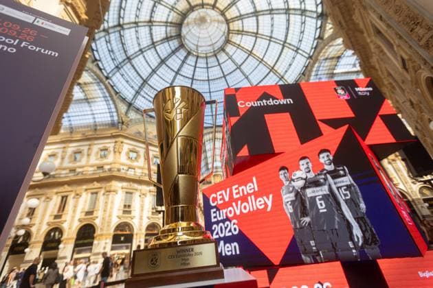La Coppa. Presentazione CountDown Clock del Prossimo Cel Enel Eurovolley 2026 in Galleria Vittorio Emanuele. GiovedÃ¬ 3 settembre 2026. Milano, Italia. (foto Stefano Porta LaPresse) Unveiling of the Countdown Clock for the upcoming Enel EuroVolley 2026 in Galleria Vittorio Emanuele. - Milan, Italy - September 3, 2026 (photo Stefano Porta LaPresse)  Copyright: xStefanoxPortax LaPressex