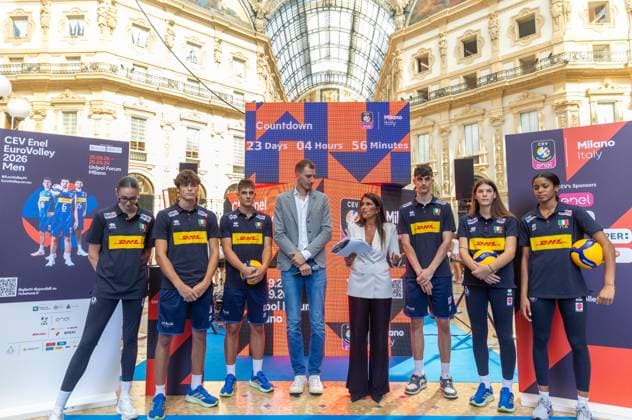 Matteo Piano. Presentazione CountDown Clock del Prossimo Cel Enel Eurovolley 2026 in Galleria Vittorio Emanuele. GiovedÃ¬ 3 settembre 2026. Milano, Italia. (foto Stefano Porta LaPresse) Unveiling of the Countdown Clock for the upcoming Enel EuroVolley 2026 in Galleria Vittorio Emanuele. - Milan, Italy - September 3, 2026 (photo Stefano Porta LaPresse)  Copyright: xStefanoxPortax LaPressex