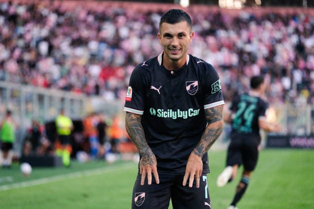 IPA88072948 - Palermo, Italy, September 3, 2026. Renzo Barbera Stadium, Palermo vs. Mantua, Round of 32 of the 2026–2027 Italian Cup. In the photo: Gabriel Strefezza (Palermo FC) celebrates  Copyright: xFedericoxSerra IPAxSportx xx 88072948