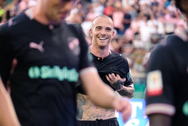 IPA88075202 - Palermo, Italy, September 3, 2026. Renzo Barbera Stadium, Palermo vs. Mantua, Round of 32 of the 2026–2027 Italian Cup. Pictured: Antonio Palumbo (Palermo FC) celebrating after scoring a goal  Copyright: xFedericoxSerra IPAxSportx xx 88075202