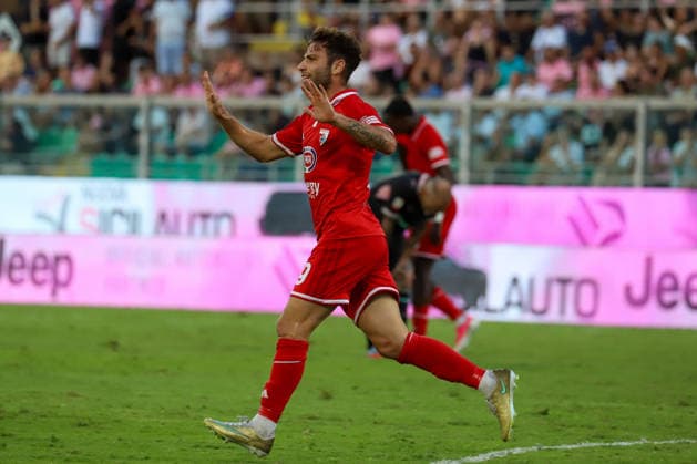 IPA88076347 - Francesco Ruocco (Mantova 1911) celebrates after scoring a goal during the Coppa Italia Round of 16 match between Palermo F.C. and Mantova 1911 at the Renzo Barbera Stadium in Palermo, Italy, on September 3, 2026.  Copyright: xVincenzoxOrlando IPAxSportx xx 88076347