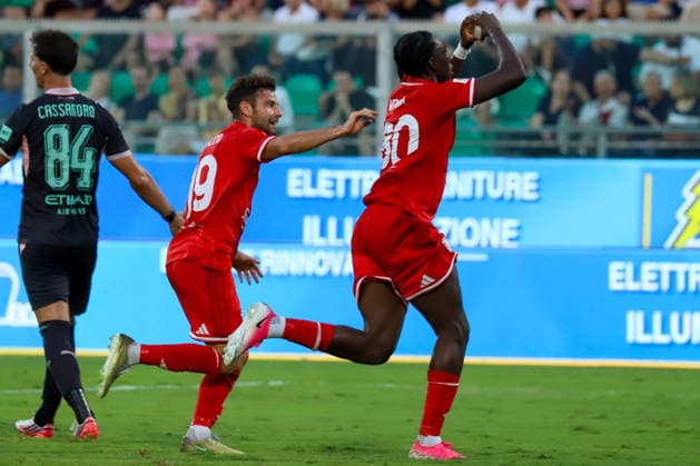 IPA88076480 - Rachid Kouda (Mantova 1991) celebrates after scoring a goal during the Coppa Italia Round of 16 match between Palermo F.C. and Mantova 1911 at the Renzo Barbera Stadium in Palermo, Italy, on September 3, 2026.  Copyright: xVincenzoxOrlando IPAxSportx xx 88076480