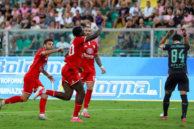IPA88076481 - Rachid Kouda (Mantova 1991) celebrates after scoring a goal during the Coppa Italia Round of 16 match between Palermo F.C. and Mantova 1911 at the Renzo Barbera Stadium in Palermo, Italy, on September 3, 2026.  Copyright: xVincenzoxOrlando IPAxSportx xx 88076481