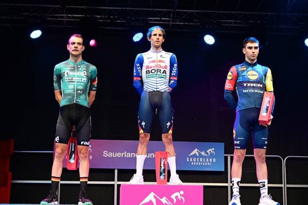 September 3, 2026 xkhx Sauerland Tour 2026 International Stage Race Stage 1 Winner: Ben Zwiehoff (Red Bull Bora hansgrohe Rookies) 2nd Place: Miguel Heidemann (Rembe rad net) 3rd Place: Enaut Urkaregi (Lidl Trek Future Racing)