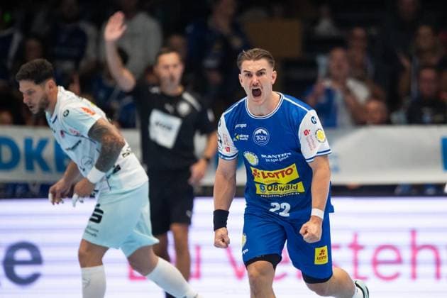 HANDBALL OPEL HBL THSV EISENACH HBW BALINGEN WEILSTETTEN ** FOR EDITORIAL PURPOSES ONLY ** EDITORIAL USE ONLY ** p 03 09 2026 Eisenach Handball Opel Handball 1st Bundesliga Season 2026–2027 Werner Assmann Hall Matchday 2 ThSV Eisenach HBW Balingen Weilstetten in the photo by Felix Aellen 22 ThSV Eisenach celebrates Germany Thuringia Eisenach Copyright SaschaxFromm Copyright: SaschaxFromm doc87g10k2zj0nu5thsrs6 ,EDITORIAL USE ONLY Copyright: SaschaxFromm
