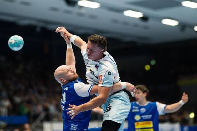 HANDBALL OPEL HBL THSV EISENACH HBW BALINGEN WEILSTETTEN ** FOR EDITORIAL PURPOSES ONLY ** EDITORIAL USE ONLY ** p September 3, 2026 Eisenach Handball Opel Handball 1st Bundesliga Season 2026–2027 Werner Assmann Hall Matchday 2 ThSV Eisenach vs. HBW Balingen Weilstetten in the photo by Peter Walz 14 ThSV Eisenach in a duel with Mex Raguse 6 HBW Balingen Weilstetten Germany Thuringia Eisenach Copyright SaschaxFromm Copyright: SaschaxFromm doc87g10knw4rpv7565rs6 ,EDITORIAL USE ONLY Copyright: SaschaxFromm