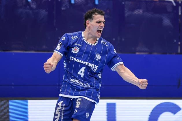 September 3, 2026, xkwix, Handball, Handball Bundesliga, TBV Lemgo Lippe vs. HSG Wetzlar, PHOENIX CONTACT arena, Matchday 2, 2026–2027 season: Samuel Zehnder of TBV Lemgo Lippe celebrates. Photo by xKamilxWilkowskixPressefotoKochx, North Rhine-Westphalia, Germany