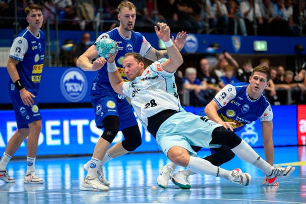 Tobias Heinzelmann, HBW Balingen Weilstetten, 28; Vukasin Antonijevic, ThSV Eisenach, 41; Dominik Solak, ThSV Eisenach, 30; Oskar Joelsson, ThSV Eisenach, 03 GER; ThSV Eisenach vs. HBW Balingen Weilstetten, 1st Opel Handball Bundesliga, Handball, Matchday 2, 2026–2027 Season, September 3, 2026 GER, ThSV Eisenach vs. HBW Balingen Weilstetten, 1st Opel Handball Bundesliga, Handball, Matchday 2, 2026–2027 season, September 3, 2026 Eisenach Copyright: xMartinxHerbstx