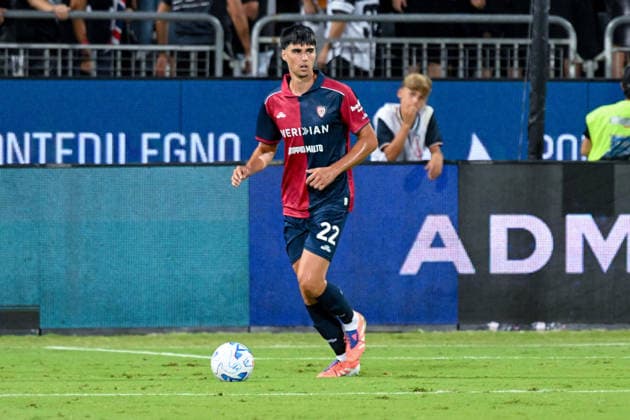 Cagliari s Raphael Kofler in action during the Coppa Italia Frecciarossa soccer match between Cagliari Calcio and Hellas Verona at the Unipol Domus in Cagliari, Sardinia - Thursday 3rd september 2026. - Soccer  Copyright: xGianlucaxZuddas LaPressex