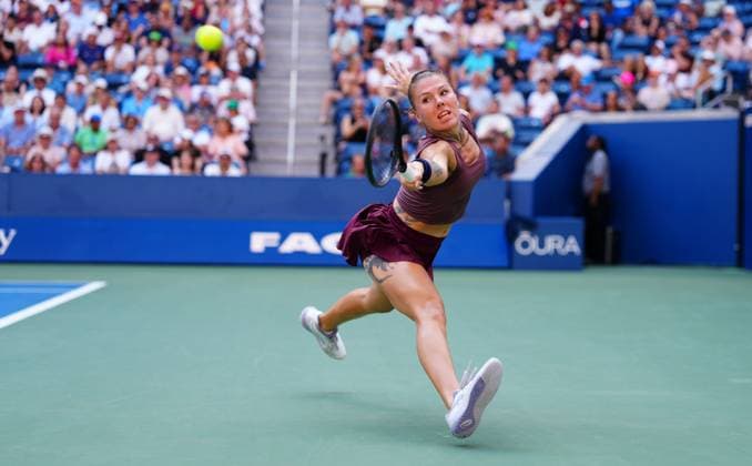 Oleksandra Oliynykova in second round action 2026 US Open, Day Five, USTA Billie Jean King National Tennis Center, New York, USA - 03 Sep 2026New York USTA Billie Jean King National T New York (NY) United States of America EDITORIAL USE ONLY No use with unauthorised audio, video, data, fixture lists, club league logos or live services. Online in-match use limited to 120 images, no video emulation. No use in betting, games or single club league player publications.  Copyright: xJavierxGarcia Shutterstockx 17132980aj