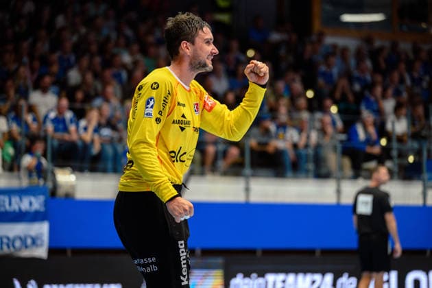 Daniel Rebmann, HBW Balingen Weilstetten, 12 GER, ThSV Eisenach vs. HBW Balingen Weilstetten, 1 Opel Handball Bundesliga, Handball, Matchday 2, 2026–2027 Season, September 3, 2026 GER, ThSV Eisenach vs. HBW Balingen Weilstetten, 1st Opel Handball Bundesliga, Handball, Matchday 2, 2026–2027 Season, September 3, 2026 Eisenach Copyright: xMartinxHerbstx