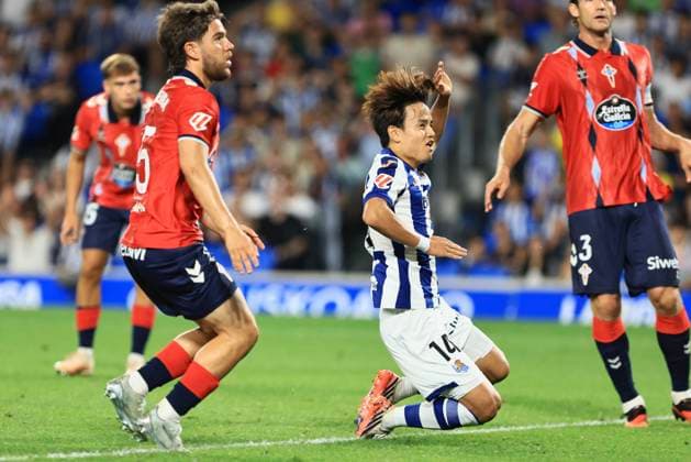 ESP LaLiga EA Sports Real Sociedad Celta de Vigo Takefusa Kubo of Real Sociedad during a LaLiga EA Sports match between Real Sociedad and Celta de Vigo played at Anoeta Stadium in Gipuzkoa on September 3, 2026, in Spain, Gipuzkoa, Spain, Soccer Copyright: xAgenciaxLOFx