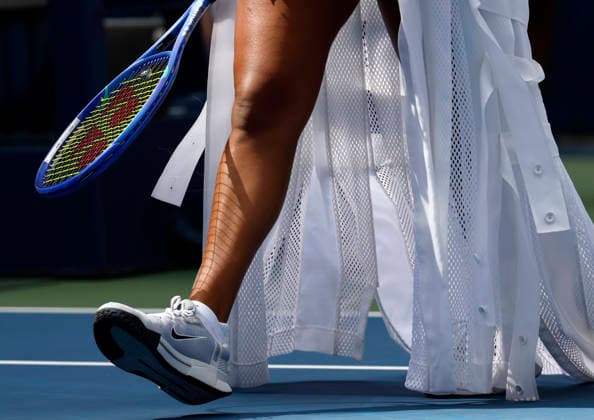 Naomi Osaka of Japan arrives on the court for her second round match against Katerina Siniakova of Czechia in Arthur Ashe Stadium at the 2026 US Open Tennis Championship at the USTA Billie Jean King National Tennis Center in New York City on Thursday, September 3, 2026. Osaka defeated Siniakova in 3 sets.  NYP202609031302 JOHNxANGELILLO