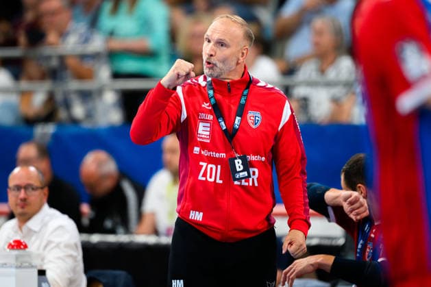 Bietigheim HBL 26 27 SG BBM Bietigheim THW Kiel Coach Hartmut Mayerhoffer Bietigheim Celebration Joy Emotion Bietigheim Bissingen Egetrans Arena Baden-Württemberg Germany