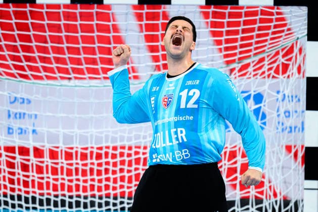 Bietigheim HBL 26 27 SG BBM Bietigheim THW Kiel Goalkeeper Martin Tomovski Bietigheim Bietigheim Bissingen Egetrans Arena Baden-Württemberg Germany