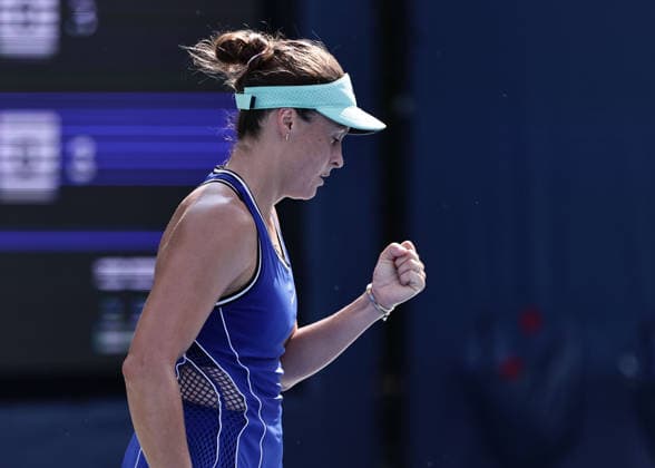 Tatjana Maria pumps her fist and cheers; Cheers; Excitement; U.S. Open Championships; Billie Jean King National Tennis Center; Flushing Meadows; New York; USA Copyright: xJuergenxHasenkopfx