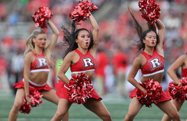 September 3, 2026: Members of the Rutgers cheer team during a NCAA, College League, USA football game between the UMass minutemen and the Rutgers Scarlet Knights at SHI Stadium in Piscataway, NJ. CSM Piscataway United States of America - ZUMAc04_ 20260903_zma_c04_183 Copyright: xMikexLangishx