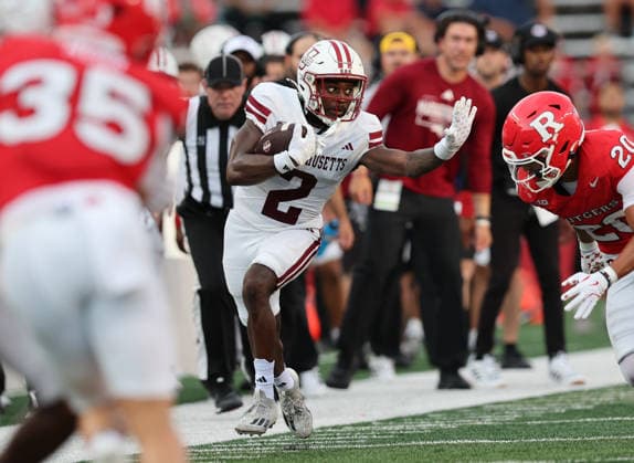 September 3, 2026: UMass Minutemen wide receiver T.Y. Harding (2) runs down the sideline after a catch during a NCAA, College League, USA football game between the UMass minutemen and the Rutgers Scarlet Knights at SHI Stadium in Piscataway, NJ. CSM Piscataway United States of America - ZUMAc04_ 20260903_zma_c04_186 Copyright: xMikexLangishx