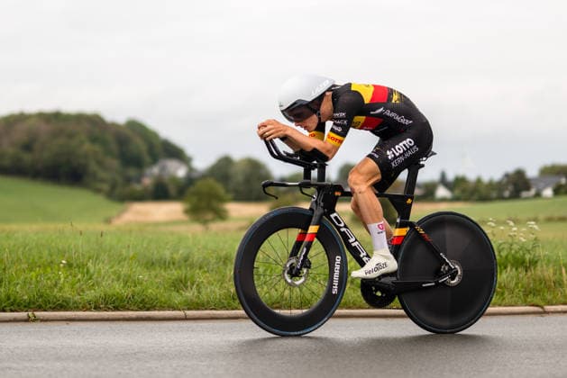 Cycling, Stage 1 of the Sauerland Tour, 13.5-km individual time trial, September 4, 2026, Alexandre Kess (GER), Team Lotto Kern Haus Outlet, Montabaur, Brilon, North Rhine-Westphalia, Germany Copyright: xMarcelxHilgerx
