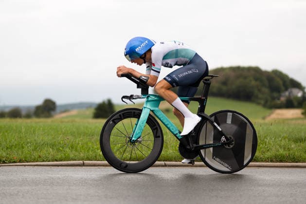 Cycling, Stage 1 of the Sauerland Tour, 13.5 km individual time trial, September 4, 2026, Andrin Züger (SUI), Run Race Solarpur, Brilon, North Rhine-Westphalia, Germany Copyright: xMarcelxHilgerx