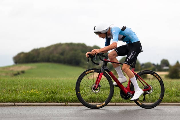 Cycling, Stage 1 of the Sauerland Tour, 13.5-km individual time trial, September 4, 2026: Lachlan McNabb (NZL), MaxSolar Raymon Brilon, North Rhine-Westphalia, Germany Copyright: xMarcelxHilgerx