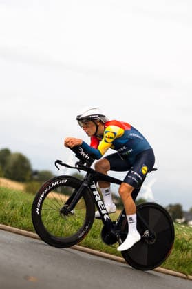 Cycling, Stage 1 of the Sauerland Tour, 13.5-km individual time trial, September 4, 2026, Benedikt Benz (GER), Lidl Trek Future Racing, Brilon, North Rhine-Westphalia, Germany Copyright: xMarcelxHilgerx