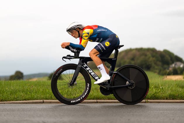 Cycling, Stage 1 of the Sauerland Tour, 13.5-km individual time trial, September 4, 2026 Benedikt Benz (GER), Lidl Trek Future Racing, Brilon, North Rhine-Westphalia, Germany Copyright: xMarcelxHilgerx