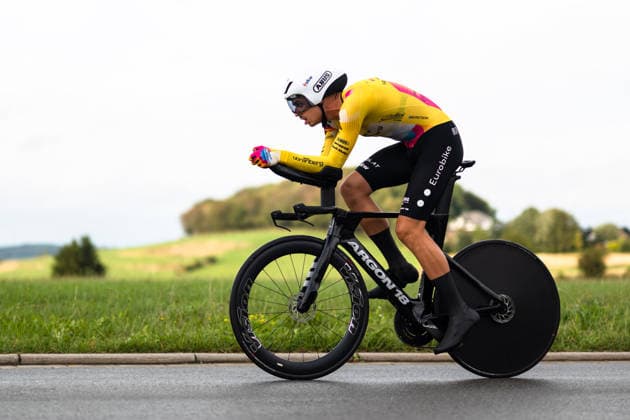 Cycling, Stage 1 of the Sauerland Tour, 13.5-km individual time trial, September 4, 2026, Dominik Röber (GER), Team Vorarlberg, Brilon, North Rhine-Westphalia, Germany Copyright: xMarcelxHilgerx