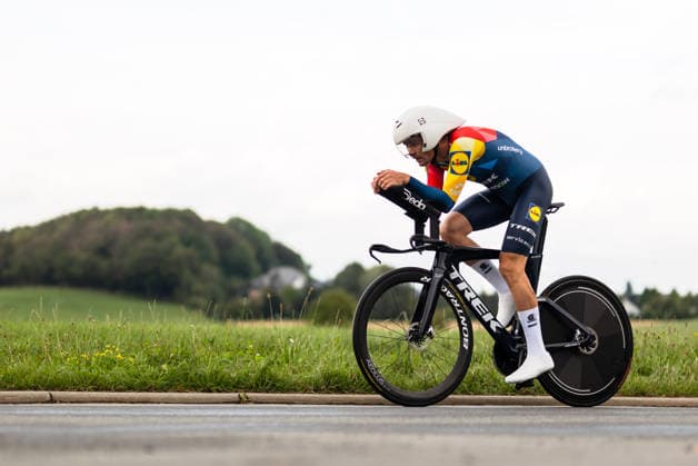 Cycling, Stage 1 of the Sauerland Tour, 13.5 km individual time trial, September 4, 2026, Martin Pedersen (DEN), Lidl Trek Future Racing, Brilon, North Rhine-Westphalia, Germany Copyright: xMarcelxHilgerx