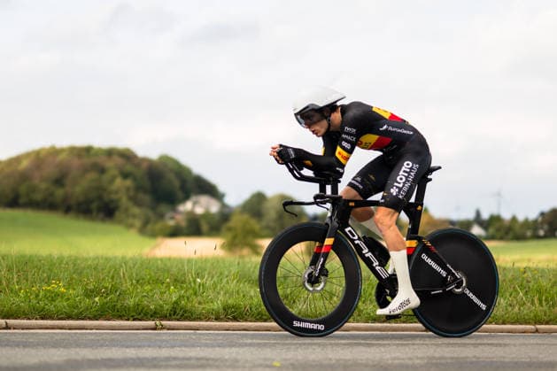 Cycling, Stage 1 of the Sauerland Tour, 13.5 km individual time trial, September 4, 2026 Eike Behrens (GER), Team Lotto Kern Haus Outlet Montabaur, Brilon, North Rhine-Westphalia, Germany Copyright: xMarcelxHilgerx